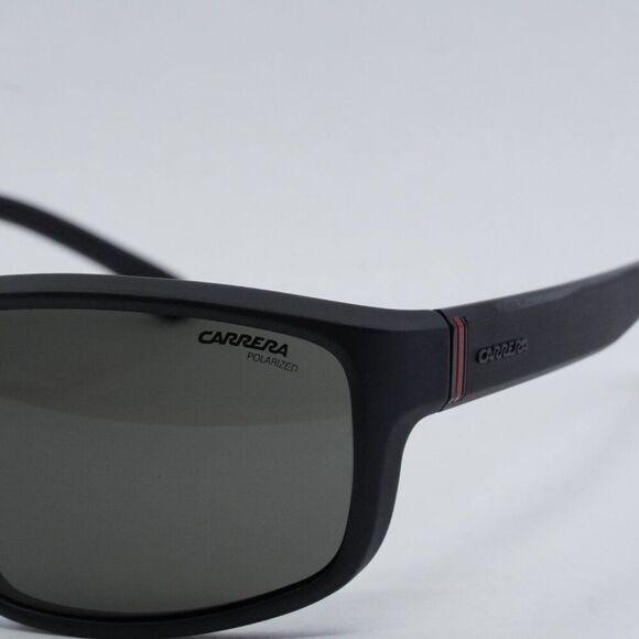 Carrera 8038/S 0003 M9 Sunglasses Matte Black Rectangle Frame, Grey Lenses - Picture 2 of 11